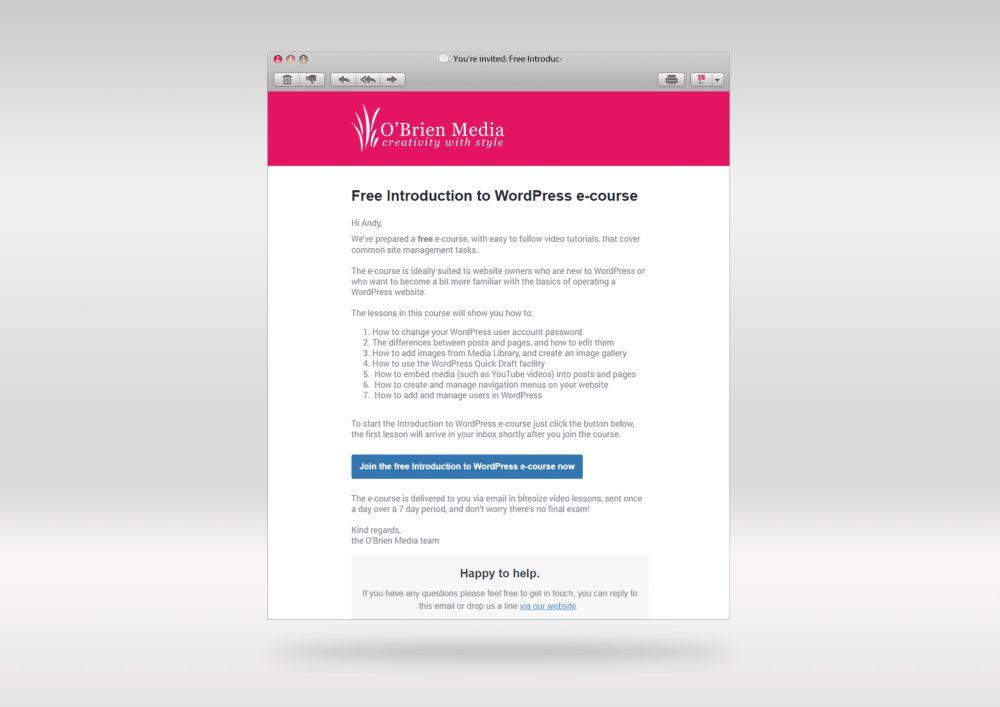 Free introduction to WordPress e-course