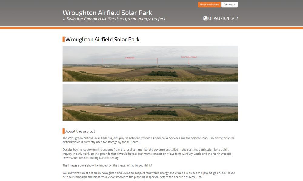 New website for Swindon Commercial Services Solar Park