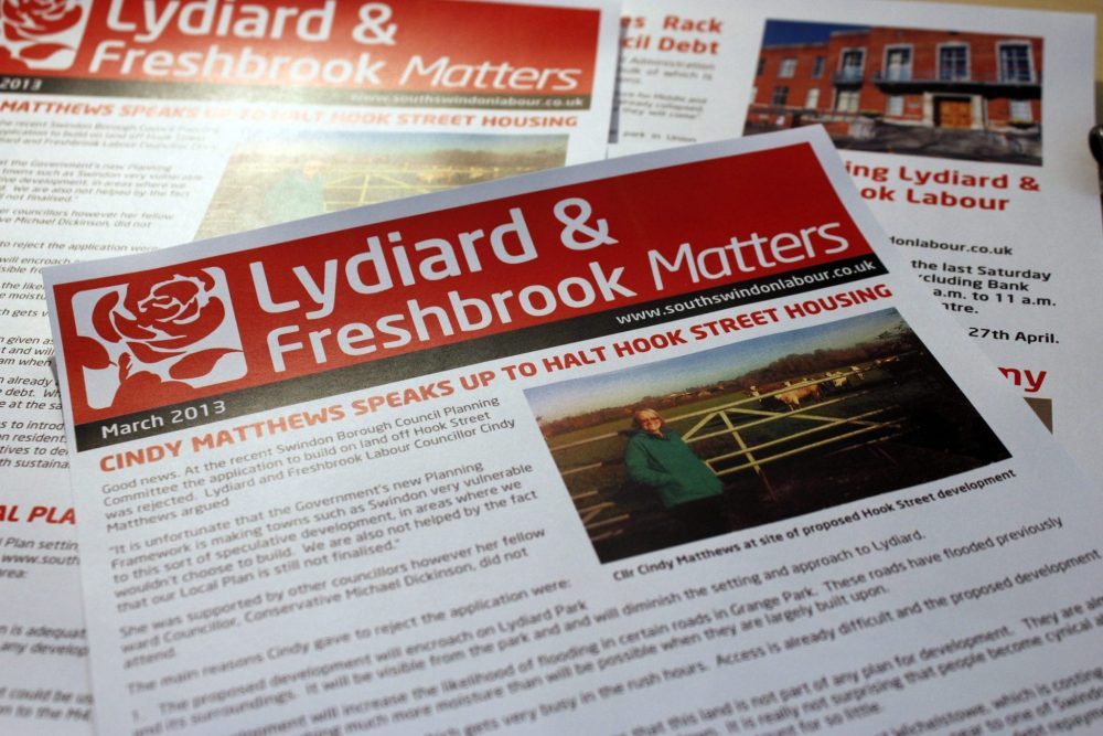Newsletter Leaflet for South Swindon Labour Party