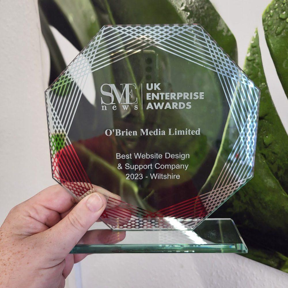 O’Brien Media Awarded Best Website Design & Support Company in Wiltshire 2023