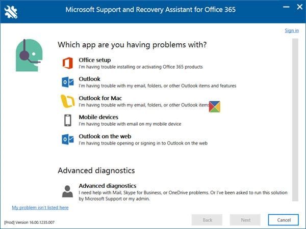Recovery Assistant for Office 365