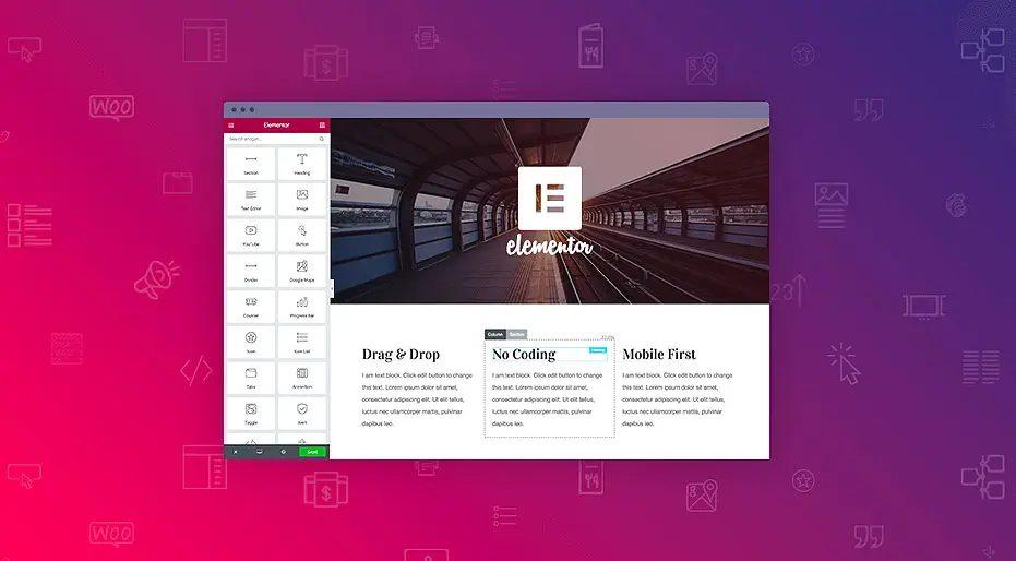 Elementor logo on a vibrant gradient background, representing a new update