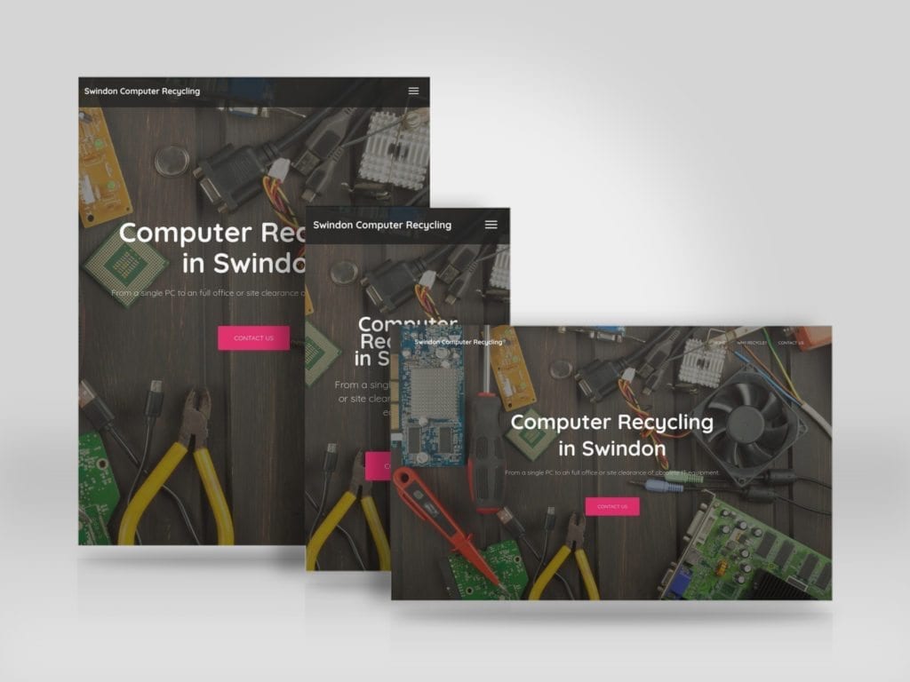 Responsive landing page for Swindon Computer Recycling built with WordPress.jpg