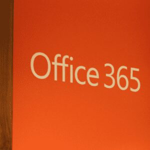 Orange office 365 logo on a wall