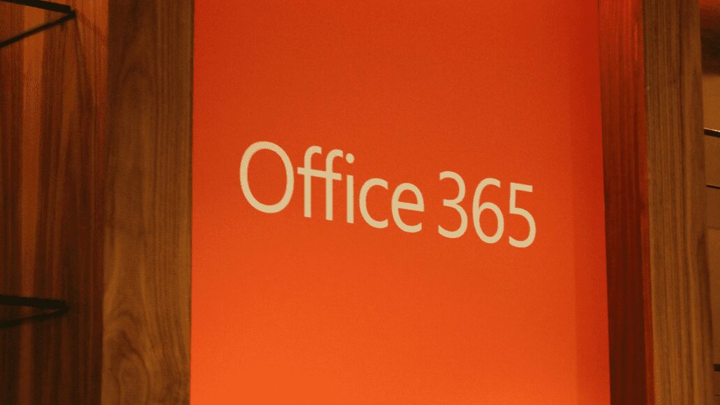 Orange office 365 logo on a wall