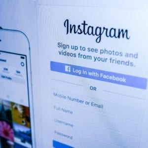 Instagram login form