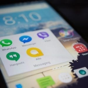 different logos for chatting options on a mobile
