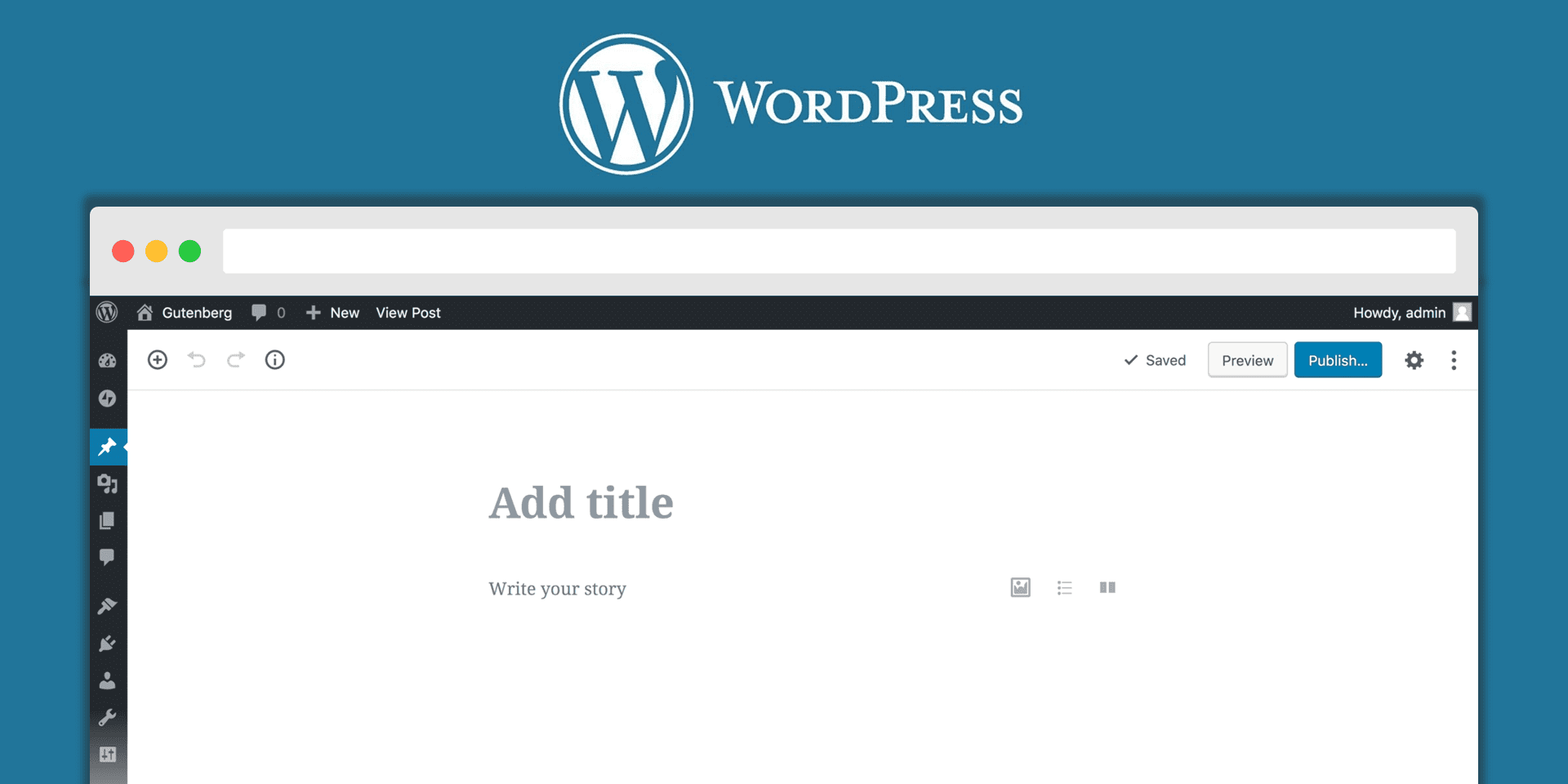 wordpress gutenberg creating new page