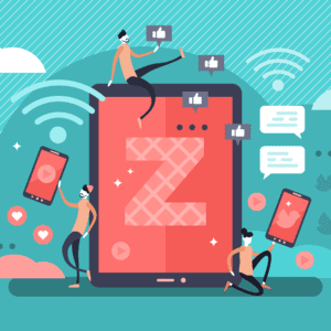 letter z on a tablet on a vector