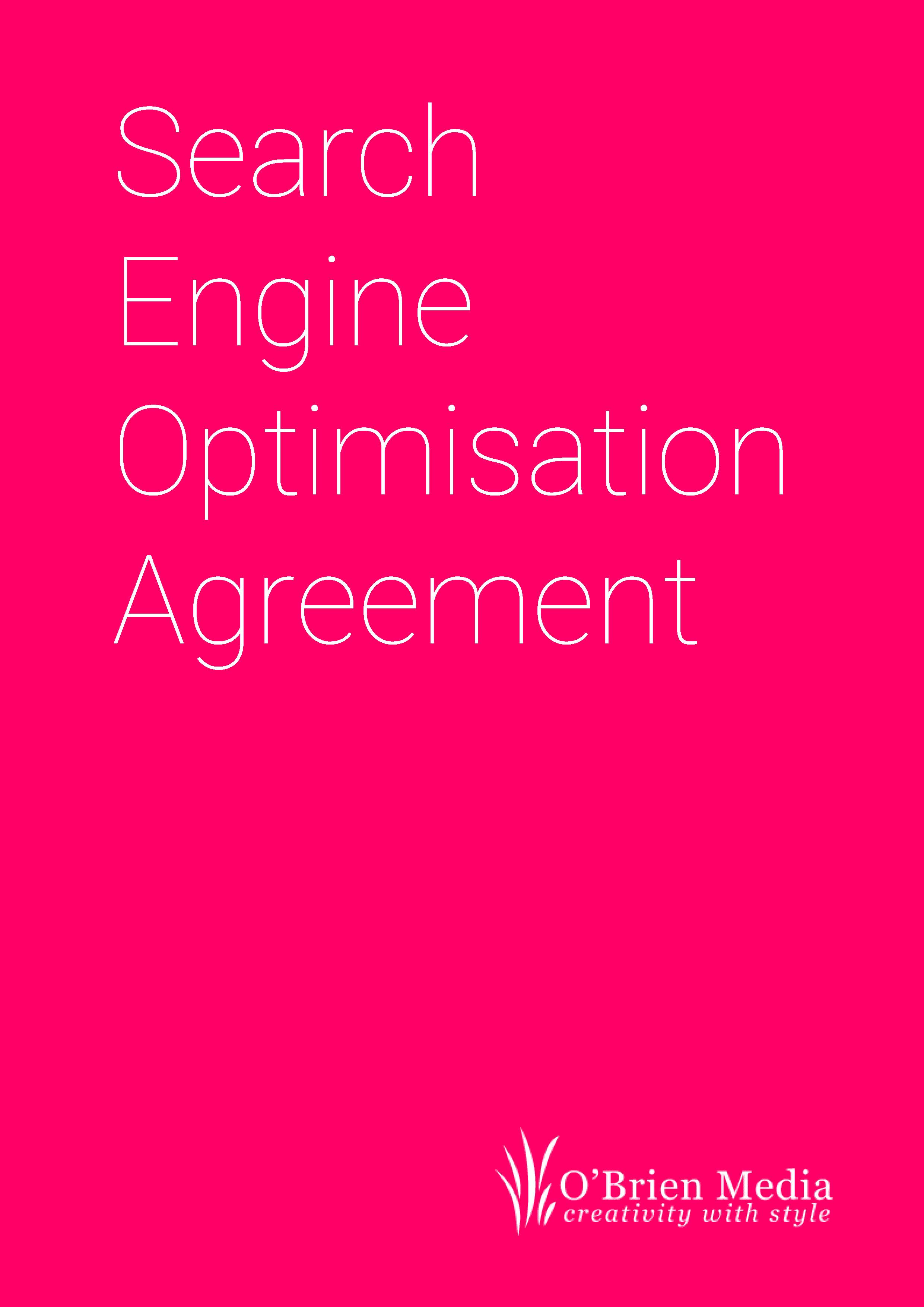 Search Engine Optimisation Agreement front page