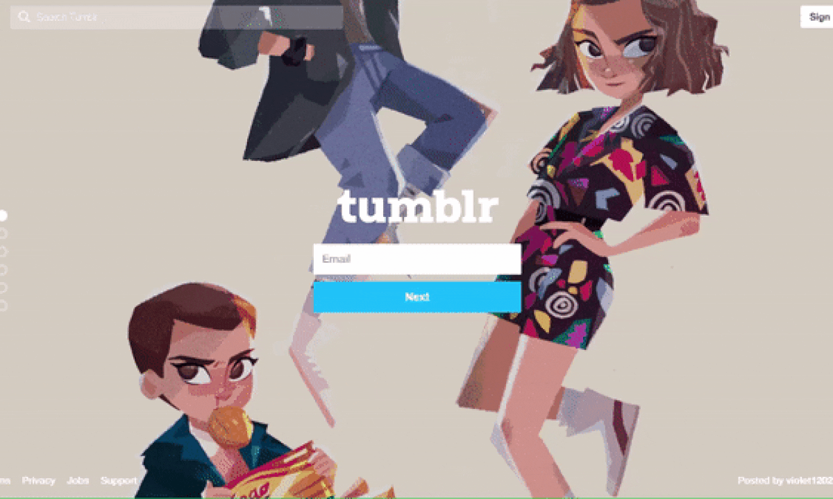 Tumblr log in form