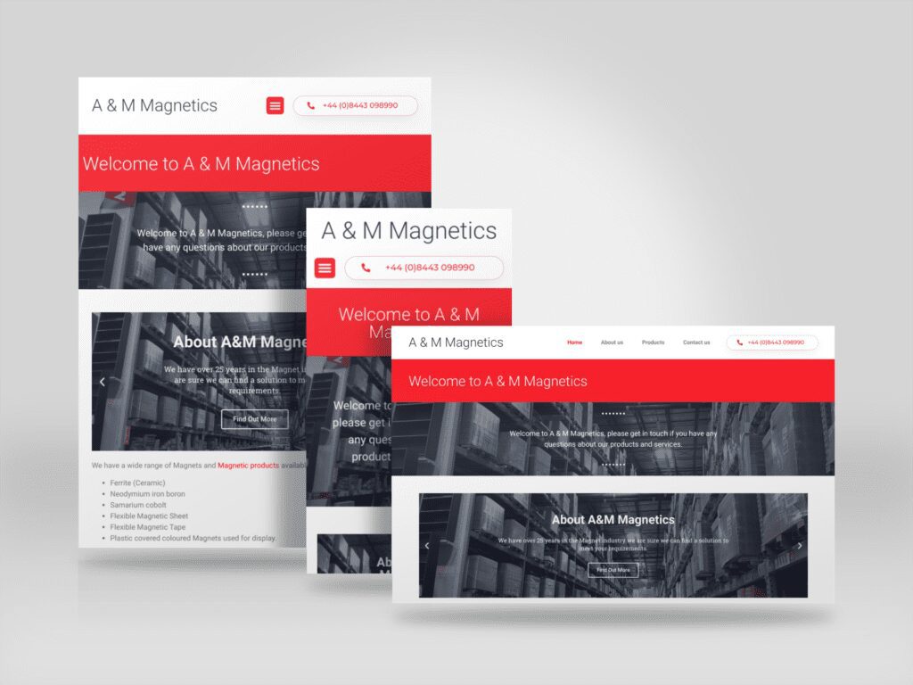 A&M Magnetics responsive website