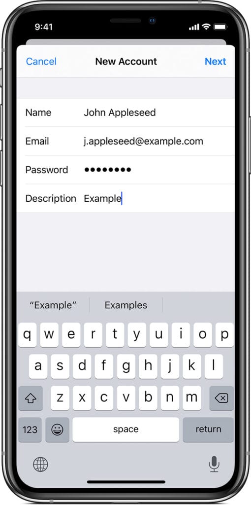 Log in mail settings for mobile