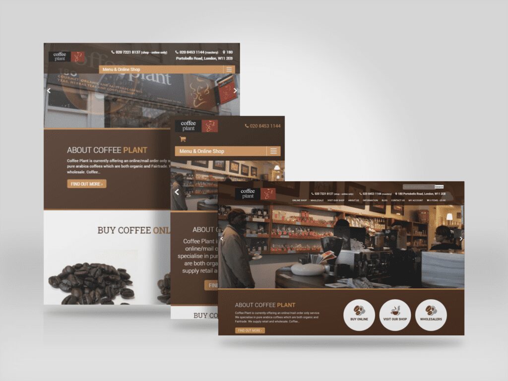 Coffee plant responsive website