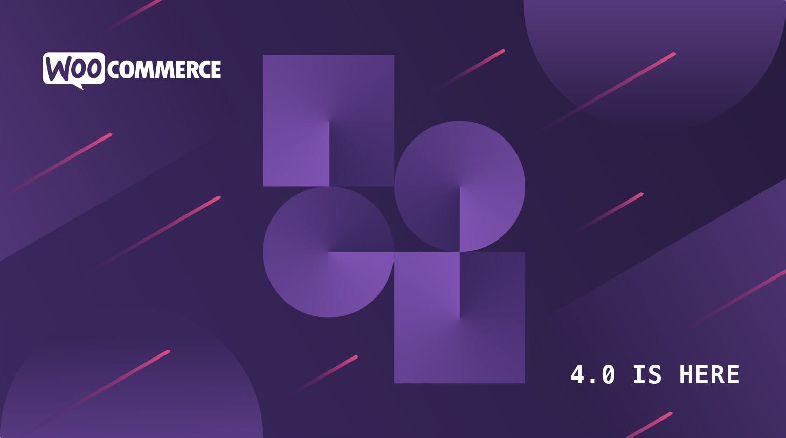 Woocommerce 4.0 presentation with purple background