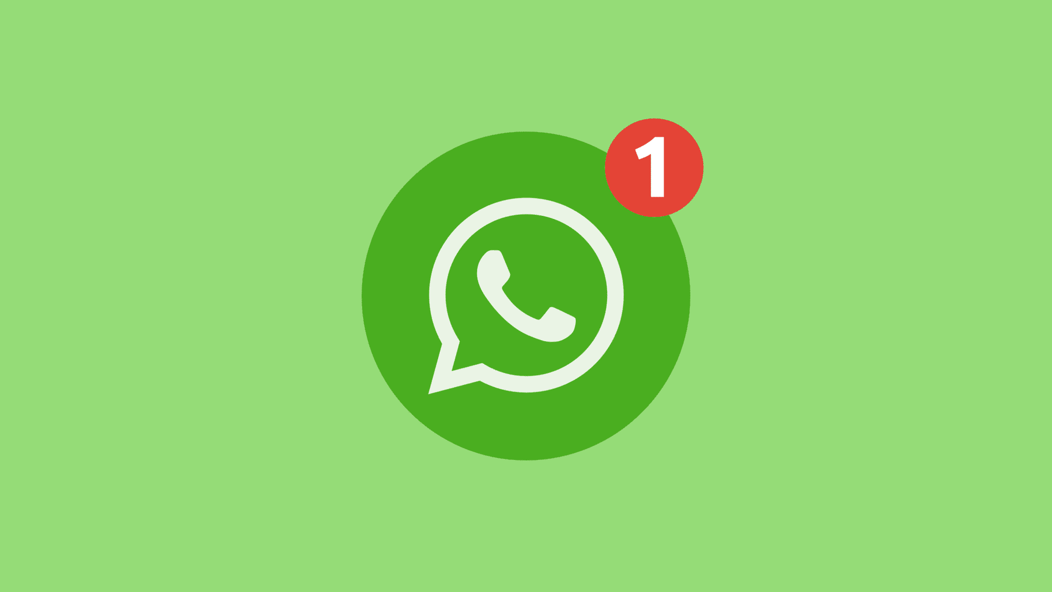 new message alert on the WhatsApp logo with light green background