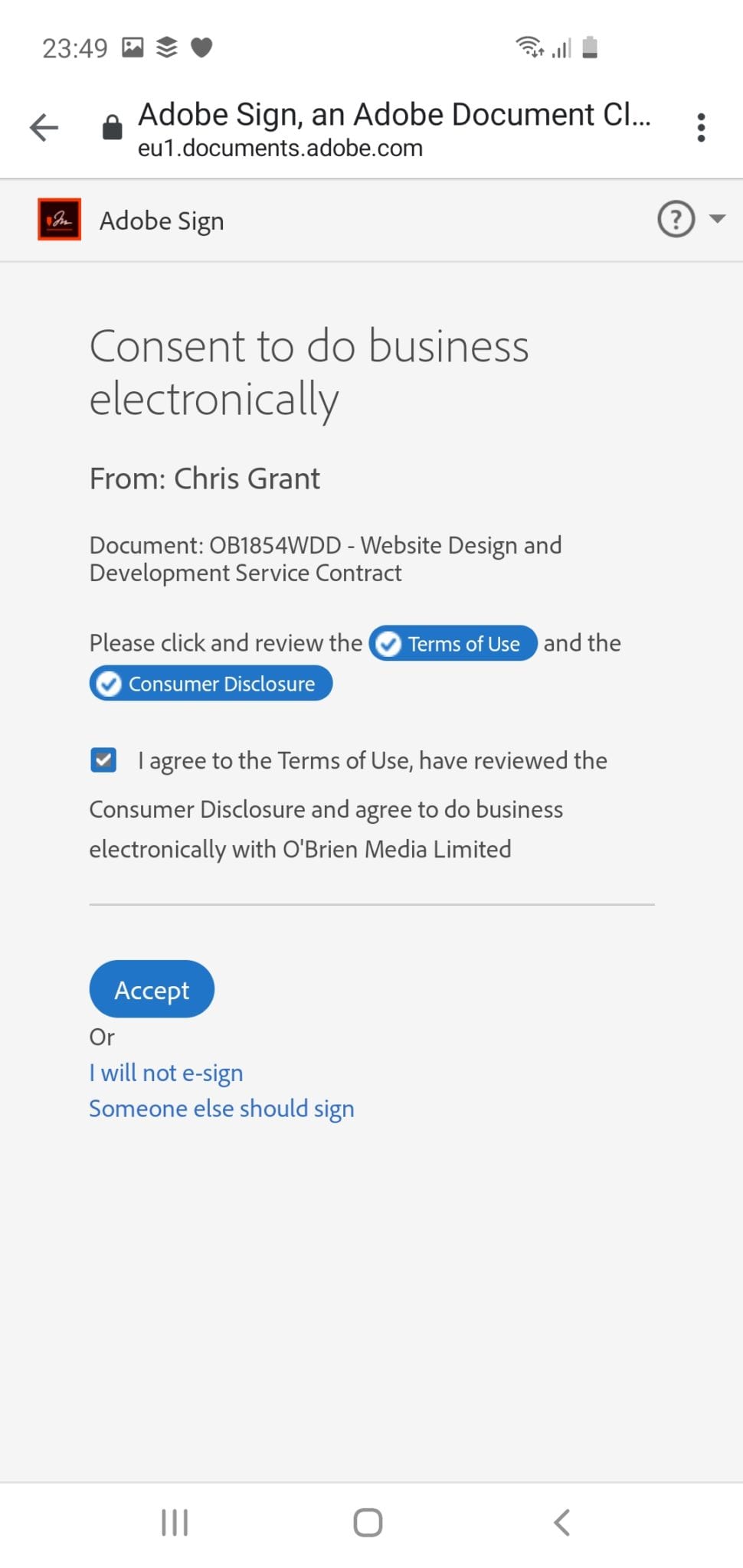 Adobe document form