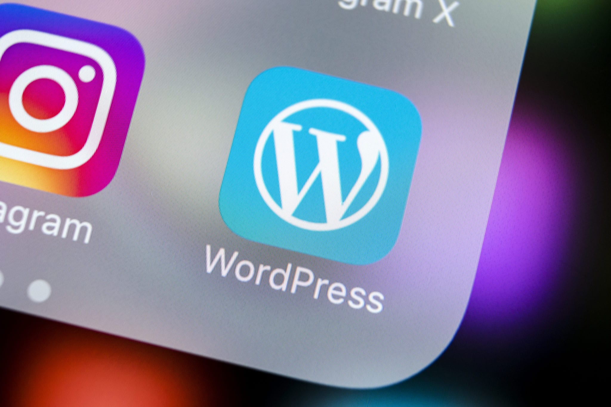 Wordpress application icon on Apple iPhone