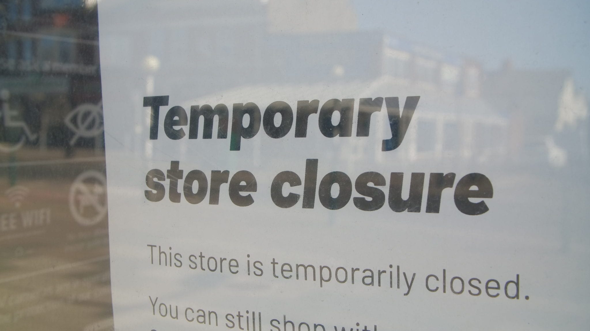 Independent shop closed until further notice in window due to the COVID 19 coronavirus pandemic, bars, cafes, restaurants, clubs all shut cause of this international crisis
