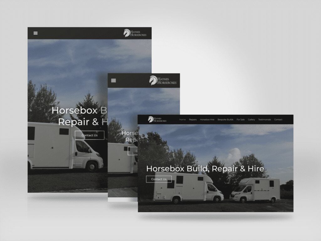 Horsebox website responsive views