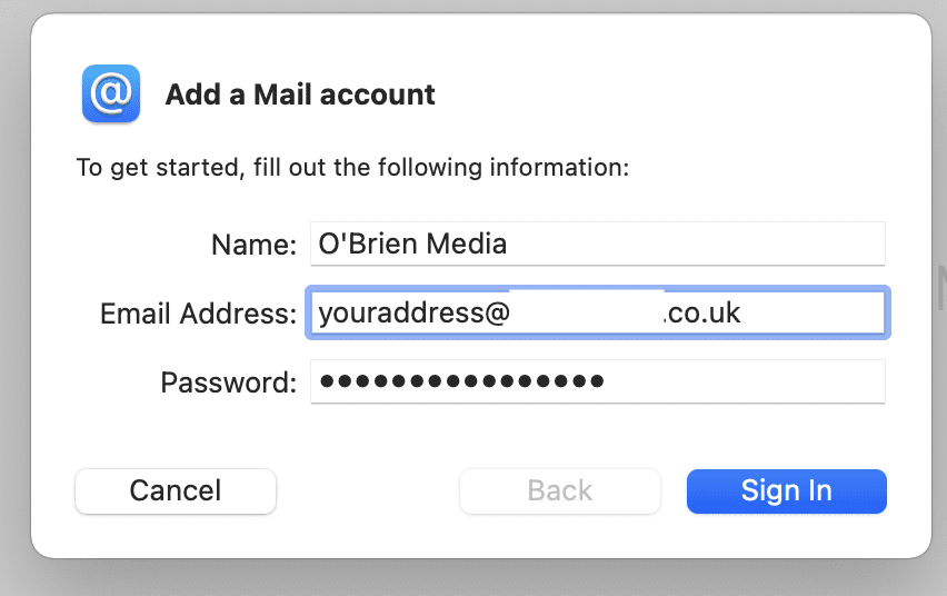 add a mail account settings
