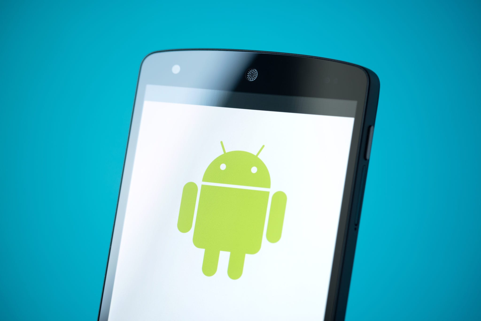 Android logotype on a screen