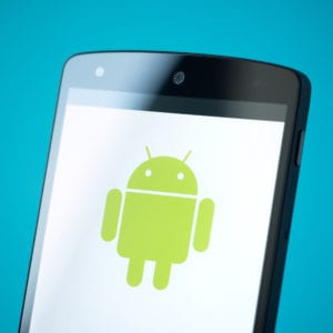 Android logotype on a screen