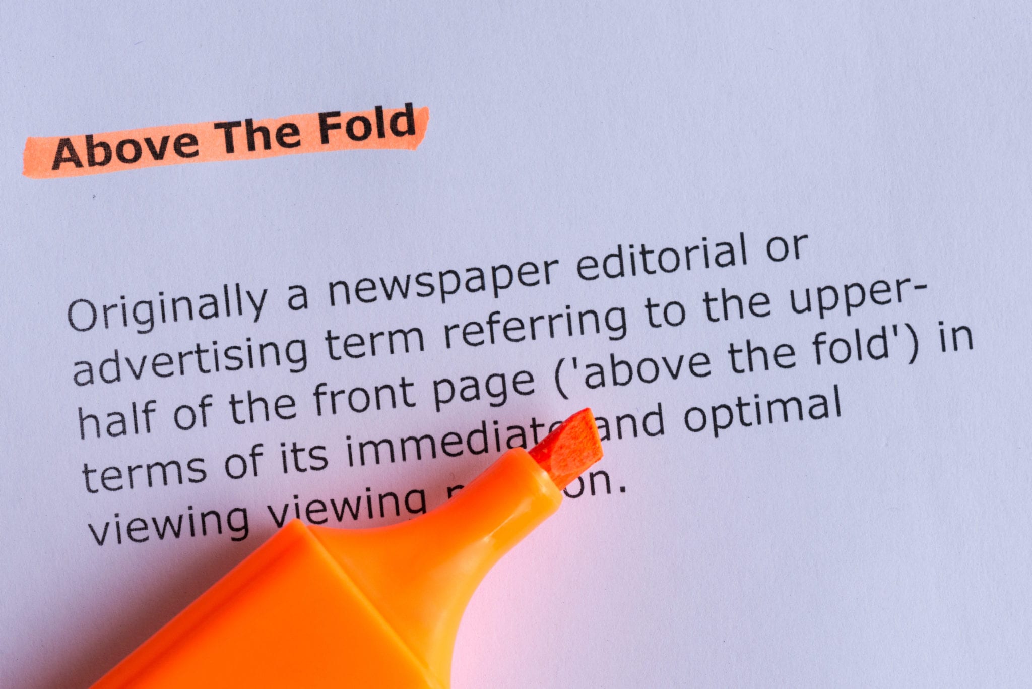 above the fold definition