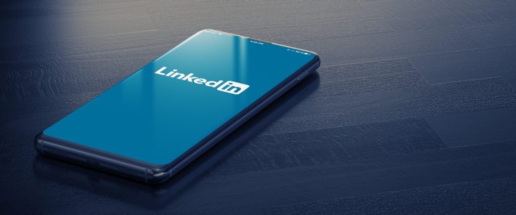 linkedIn logo on a mobile