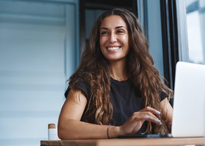 woman smiling