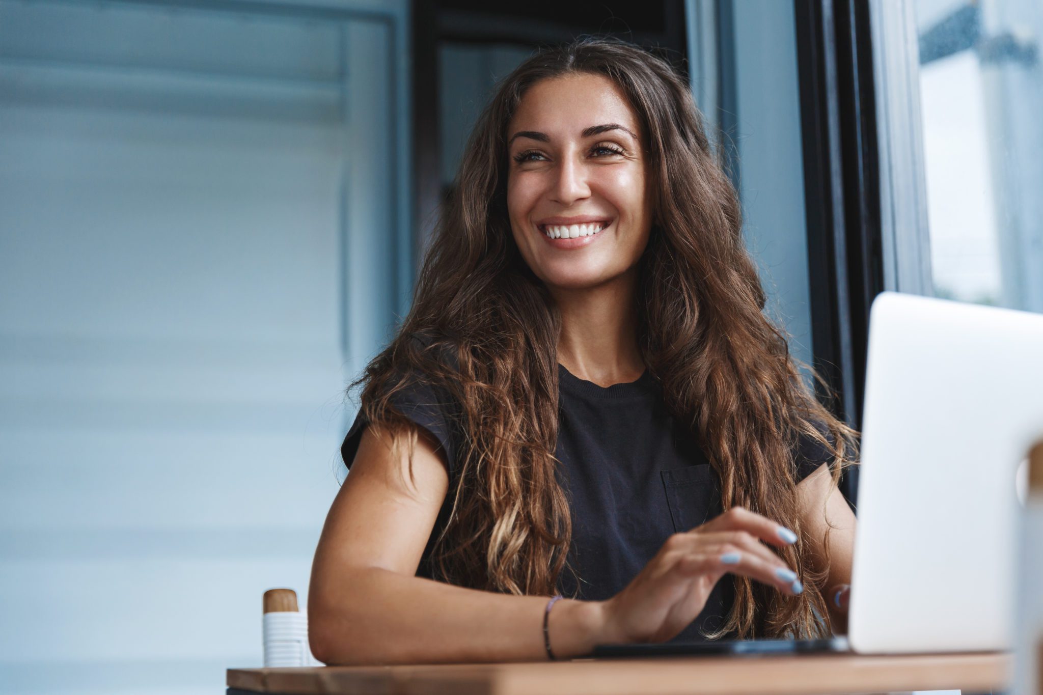 woman smiling