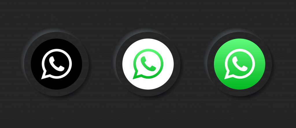three different styles of whatsapp buttons