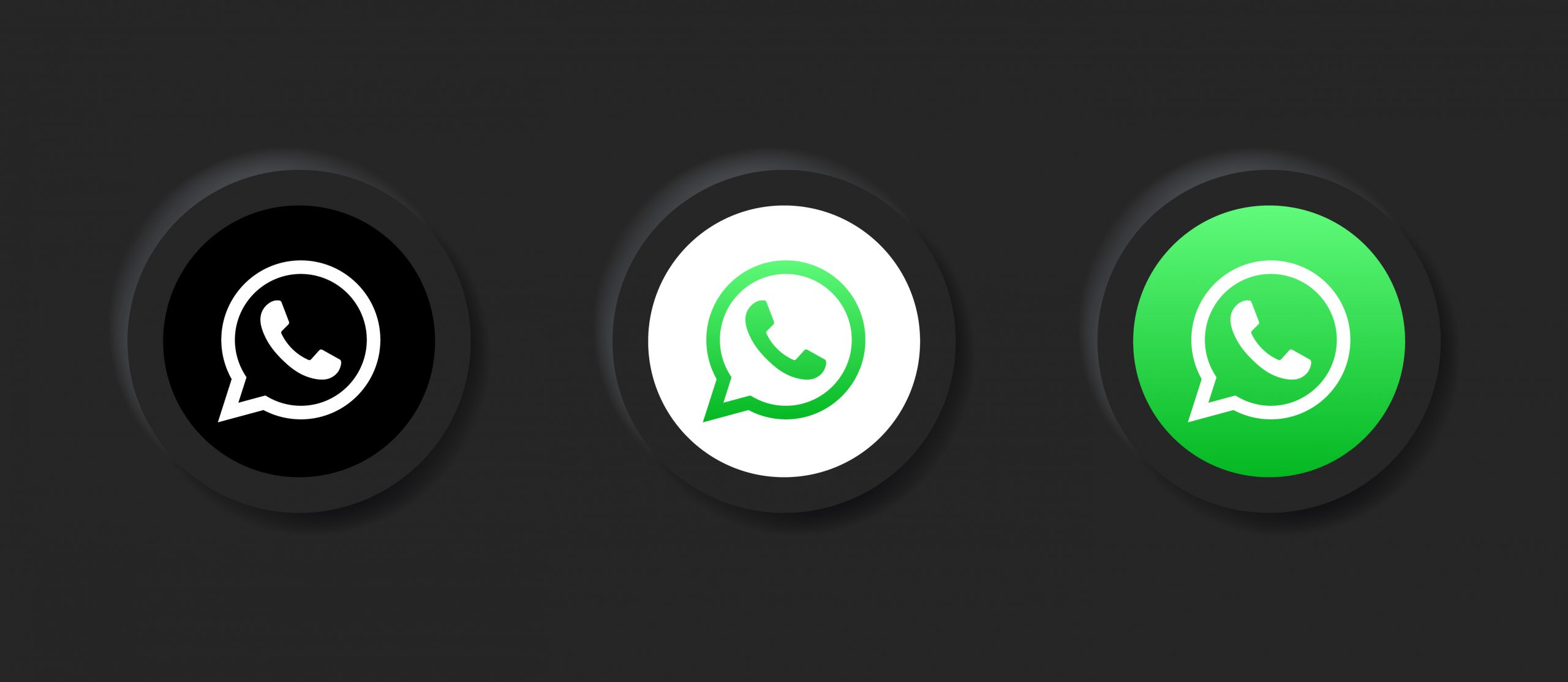 three different styles of whatsapp buttons