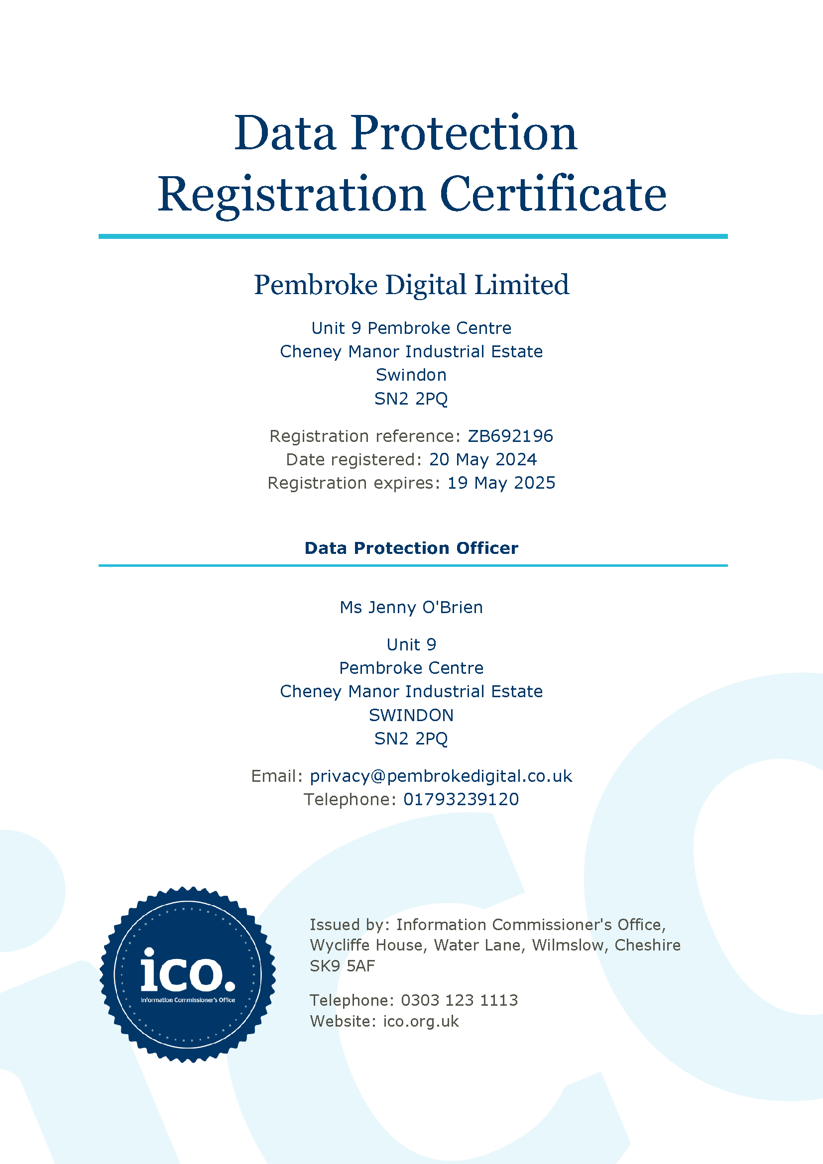 Registration Certificate - ZB692196