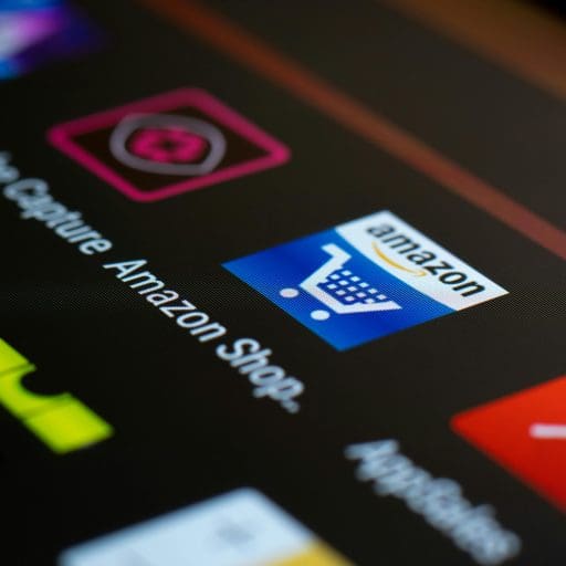 Amazon Shopping app icon shown on a smartphone screen